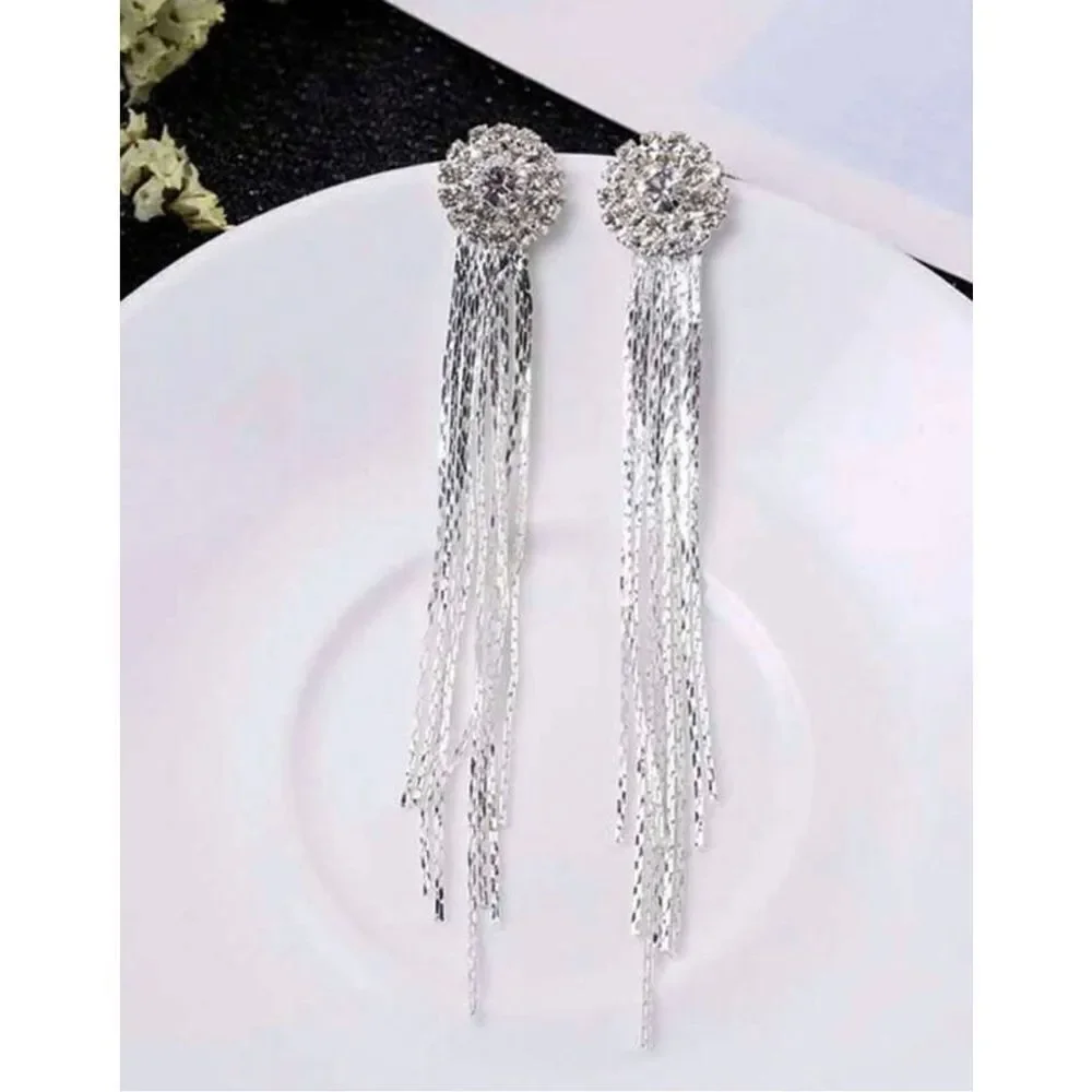 Bling Fringe Statement Earrings